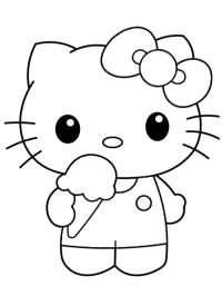 Hello Kitty spiser iskrem