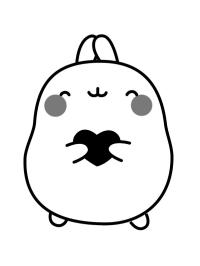 Molang holder et hjerte