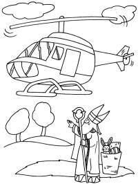 Nikolaus den hellige ved et helikopter