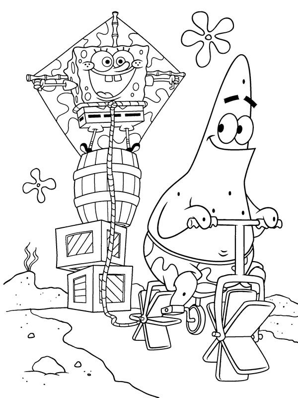 SpongeBob og Patrick Stjernen Fargeleggingsside