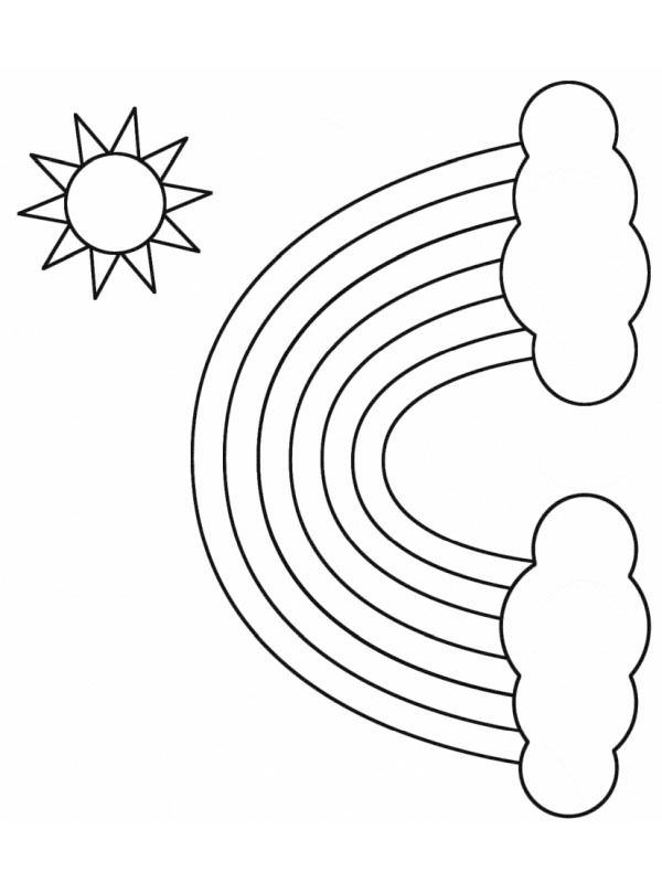 Sol og regnbue Fargeleggingsside